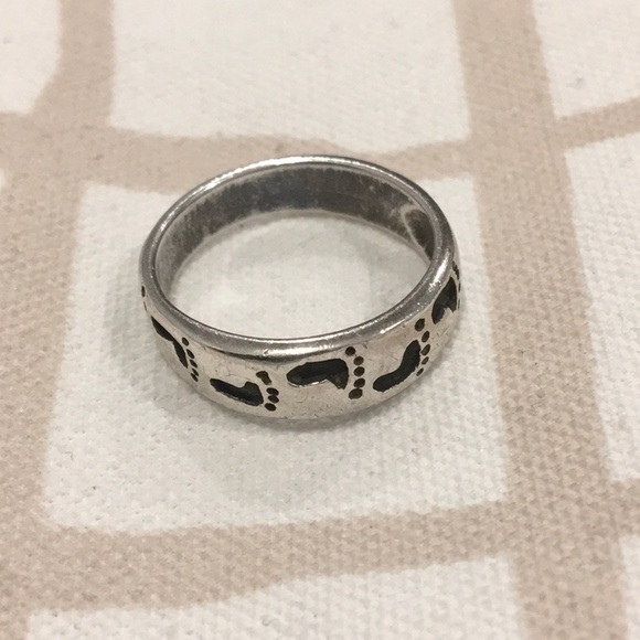 Sterling Ring, Little Feet, Size 9.5 - Picture 1 of 4